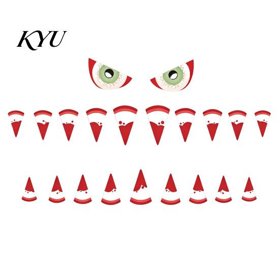 DIY Holiday Wall Splicing Halloween Demon Mouth Decal, Scary Beast Teeth Eyes Garage Door Decorations Sticker for Yard Entryway, Spooky Outdoor