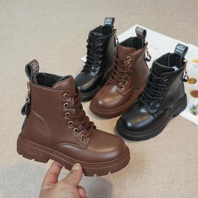 Новые детские ботинки Martin на осень и зиму, одинарные ботинки, короткие замшевые ботинки для мальчиков, теплые кожаные ботинки на мягкой подошве для девочек