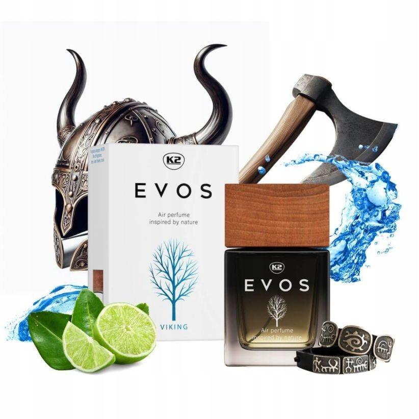 K2 Evos Viking Zapach Zawieszka + Perfumy Do Samochodu Auta Samochodowy