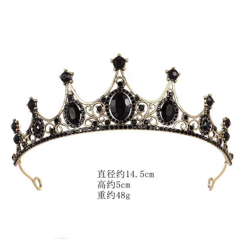 Birthday Crown Baroque Premium Muse Hepburn Style Wedding Bride Black Crown Headgear Princess Hair Accessories