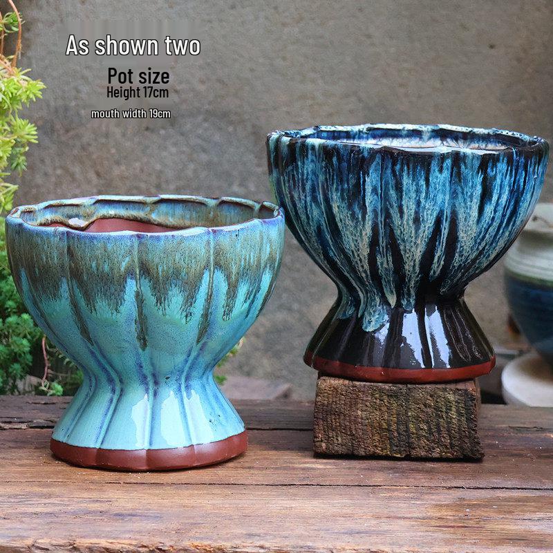 Yixing Handmade Square Mouth Coarse Pottery Planter - Large Succulent Flower Pot with Old Branch Design and Jade Pendant.