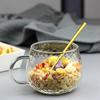 430 мл Креативная стеклянная чашка с узором молотка, большая емкость, чашка для завтрака, чашка для молока и овсянки, десертные кружки, бытовая кружка для напитков, посуда для питья