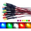 50PCS 12V 3mm LED Lights Emitting Diodes Pre Wired Micro Led Lights Diodes Diffused Colored Lens for Model Assortment Kit