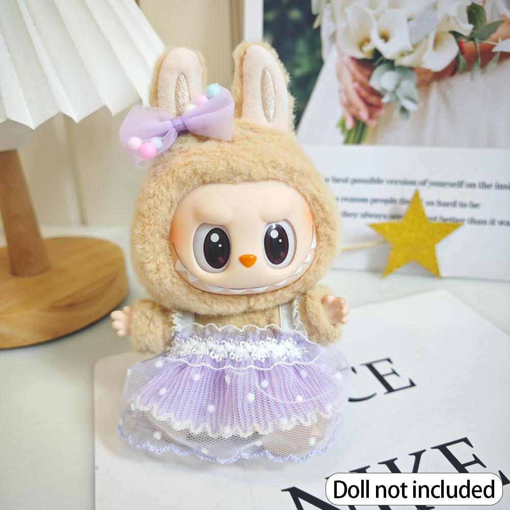 For 17cm Labubu Doll Clothes Fashion Clothes Hoodies Doll Clothes Color Match Hoodies Dolls Accessories Cute Decoration Little Cloths