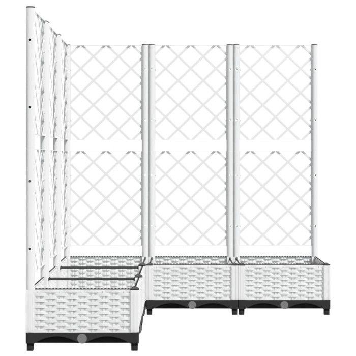 VidaXL Planter with Trellis White 120x120x121.5 Cm PP 153287