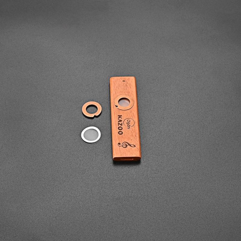 Mini Wooden Kazoo With Metal Box Guitar Ukulele Accompaniment Orff Instruments Flute Harmonicas For Music Lovers