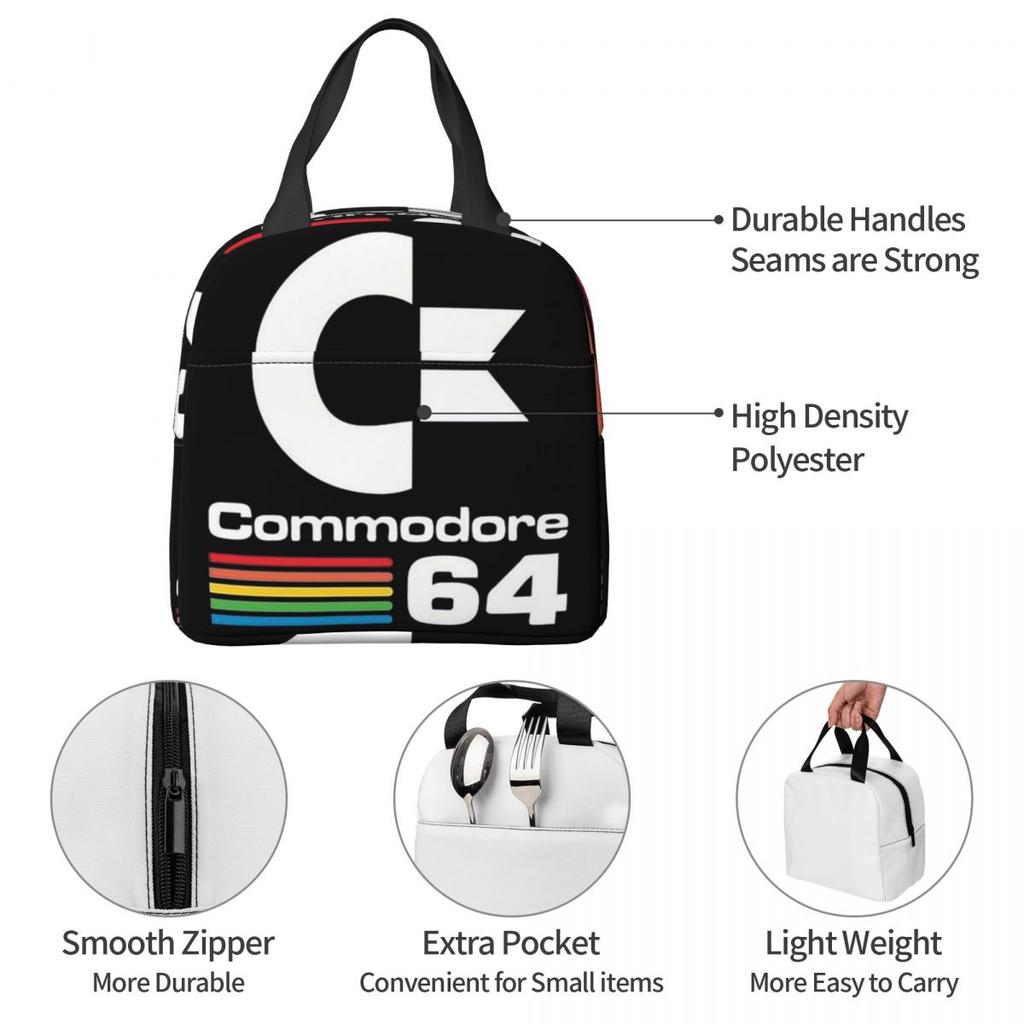 Commodore 64 Insulated Lunch Bag for Kids School Cooler Thermal Food Box Tote Portable Lunch Boxes Container