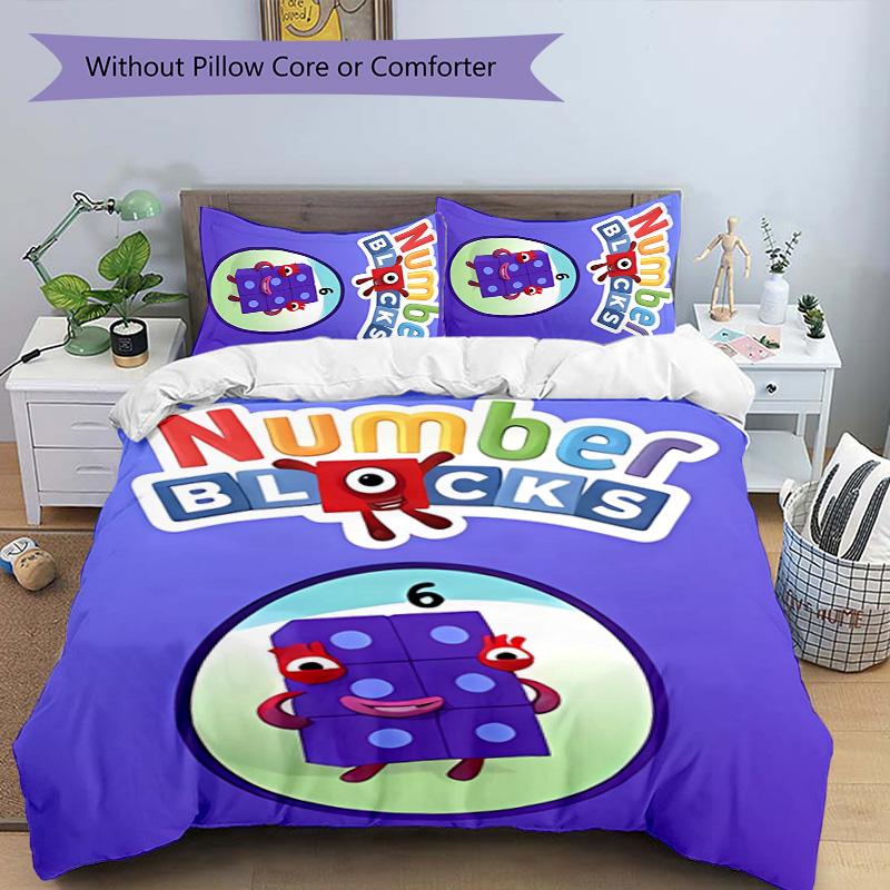 3pcs Numberblocks1 pattern bedding set duvet cover set includes duvet cover &pillowcases, perfect all season bedroom decoration & gift