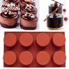 1Pc 8 Holes Round Cup Shaped Mousse Cake Mold 3D Silicone Handmade Cupcake Moulds Jelly Pudding Cookie Soap Molds Baking Tools
