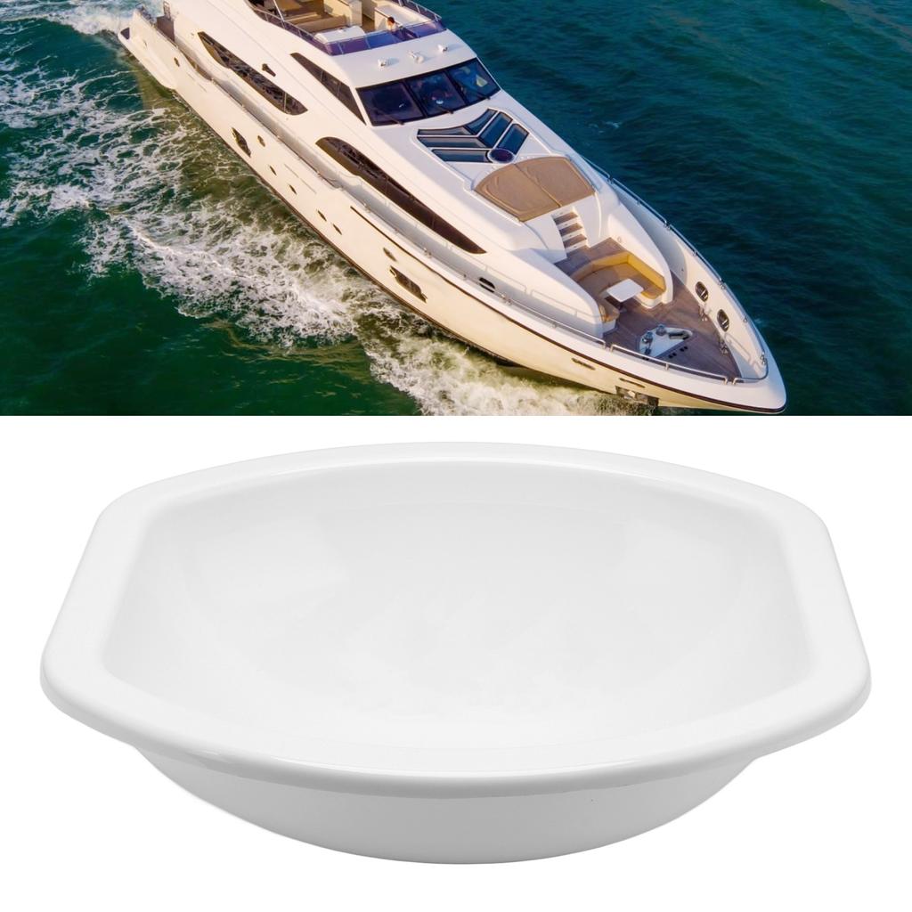 404x384x130мм Белая раковина-чаша Современный акрил Отверстие для слива 40 мм для караванов, кемперов, яхт, ванной