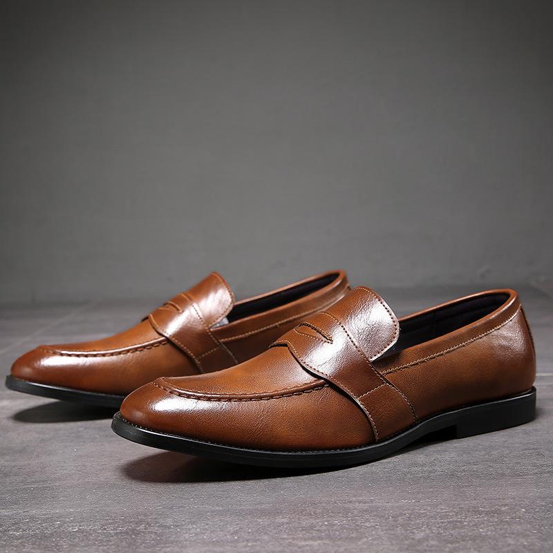 Модная мужская обувь в британском стиле, туфли-лоферы на платформе, повседневная деловая обувь, осень 2024, кожаная обувь слипоны для мужчин, Mocasines Hombre