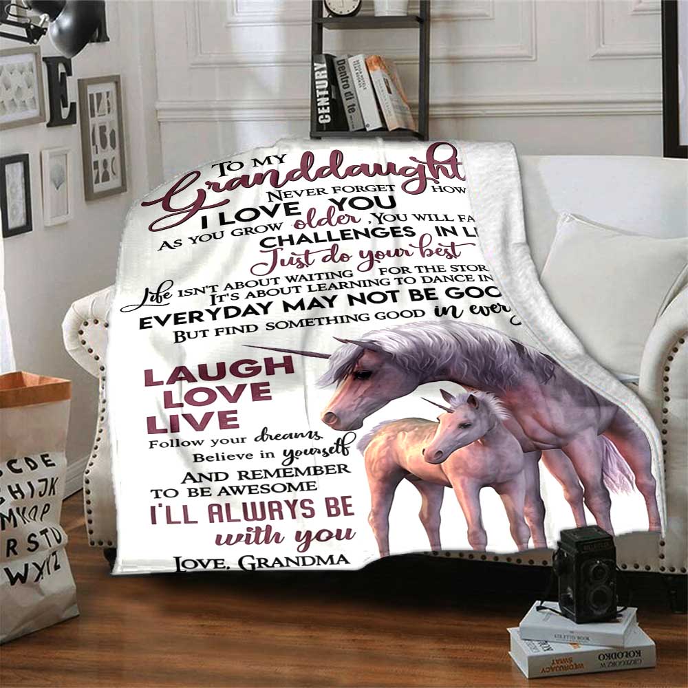 Granddaughter'S Special Birthday Cozy Blanket Comfortable ure for Sofa Couch Office Bed Picnics Four Seasons Multipurpose Modern Ideal Day Y34