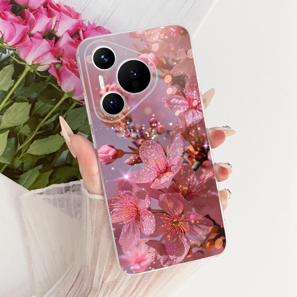 Для Huawei Pura 70 Прозрачный Чехол Эстетичный Роскошный Милый Модный Цветочный Забавный Расписной Корпус Для Huawei ADY-LX9 ADY-AL00