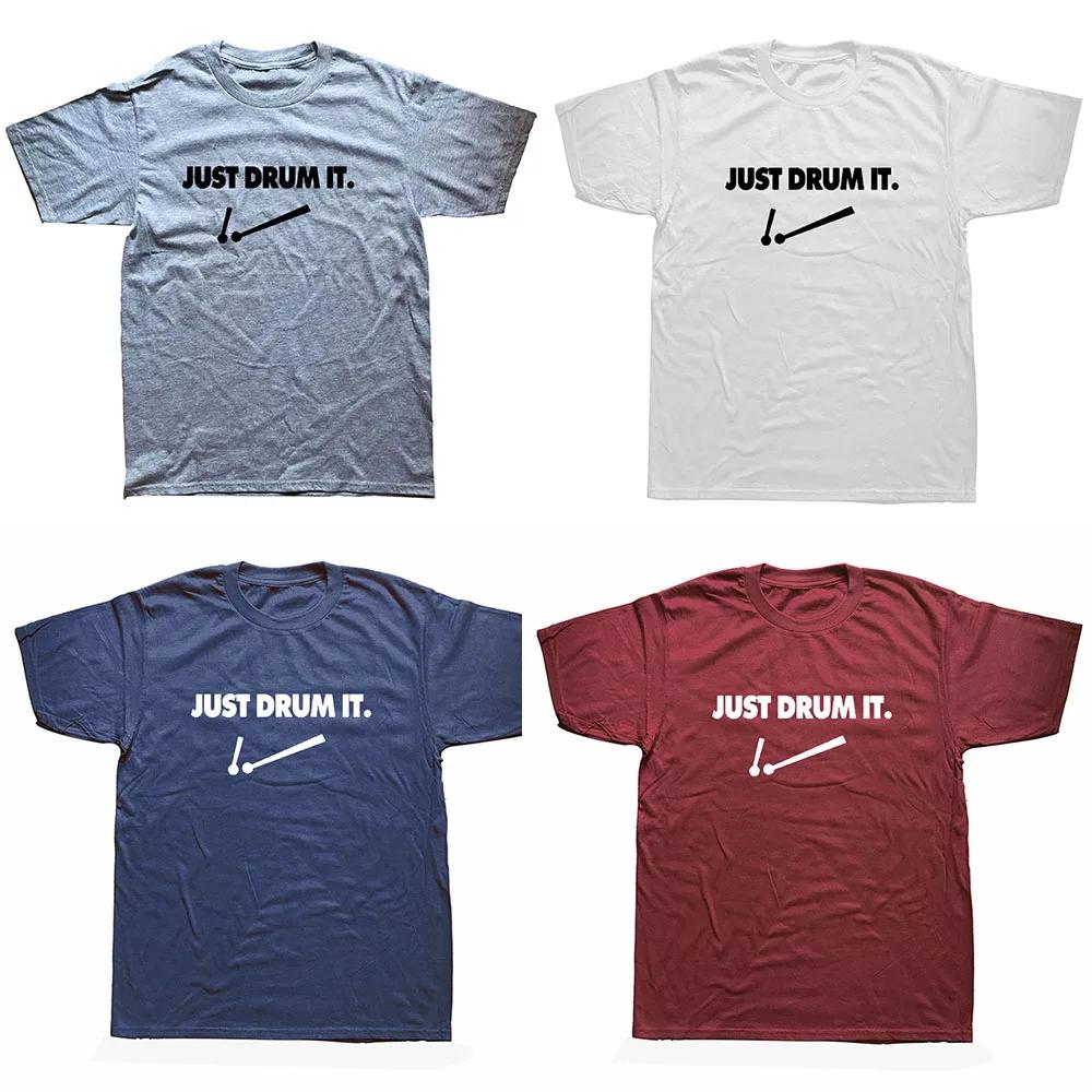 Крутые Барабаны Барабанщик Рок-н-ролл Саркастичные Смешные Графические Хлопковые Футболки с Коротким Рукавом Новинка Футболка с Круглым Вырезом