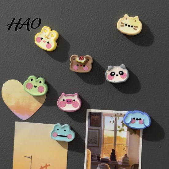 Decorative Resin Fridge Stickers 8Pcs Cartoon Animal Magnets, Cute Magnetic Decorations for Refrigerator Whiteboard And Office Shaped Cabinet, Rabbit