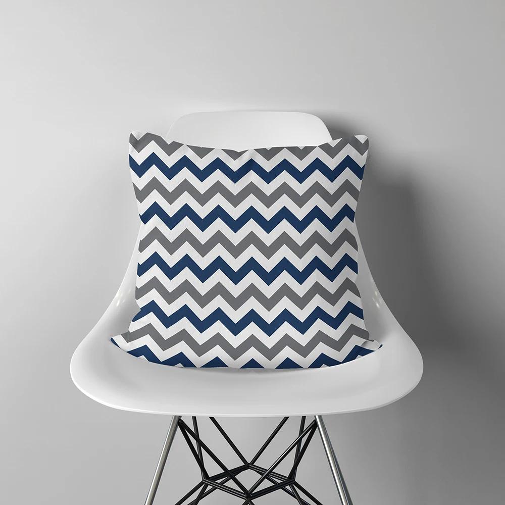 Домашний декор любовь синяя полоска художественный принт наволочка мягкий полиэстер наволочка спальня машина funda de almohada