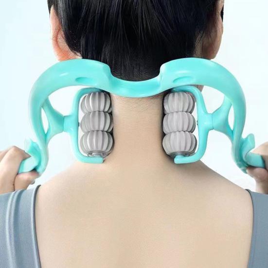 Degree Rotatable Stimulate Meridians Neck Kneading Massager Handheld Deep Tissue Cervical Spine