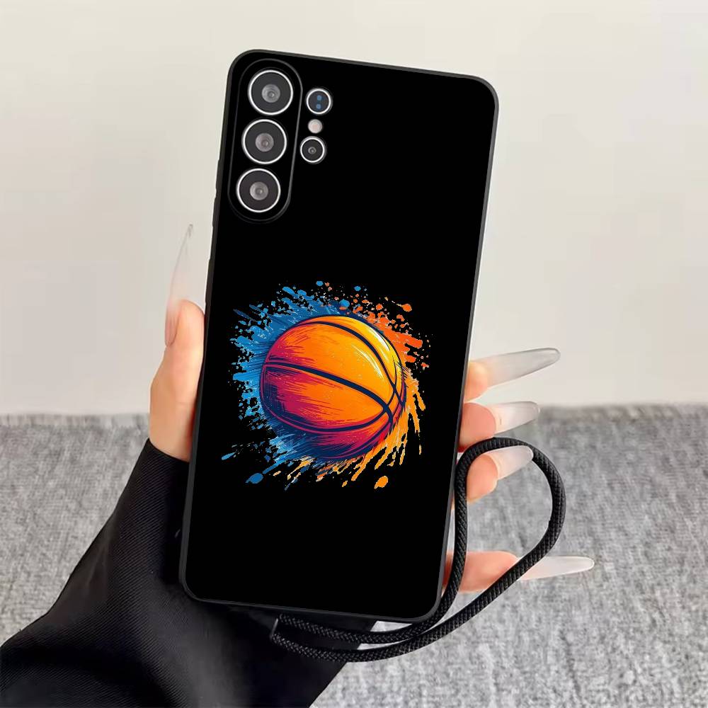 Баскетбольный расписной чехол для телефона Samsung S25, S24, S21, S22, S23, S30, Ultra, S20, Plus, Fe, Мягкий силиконовый черный чехол