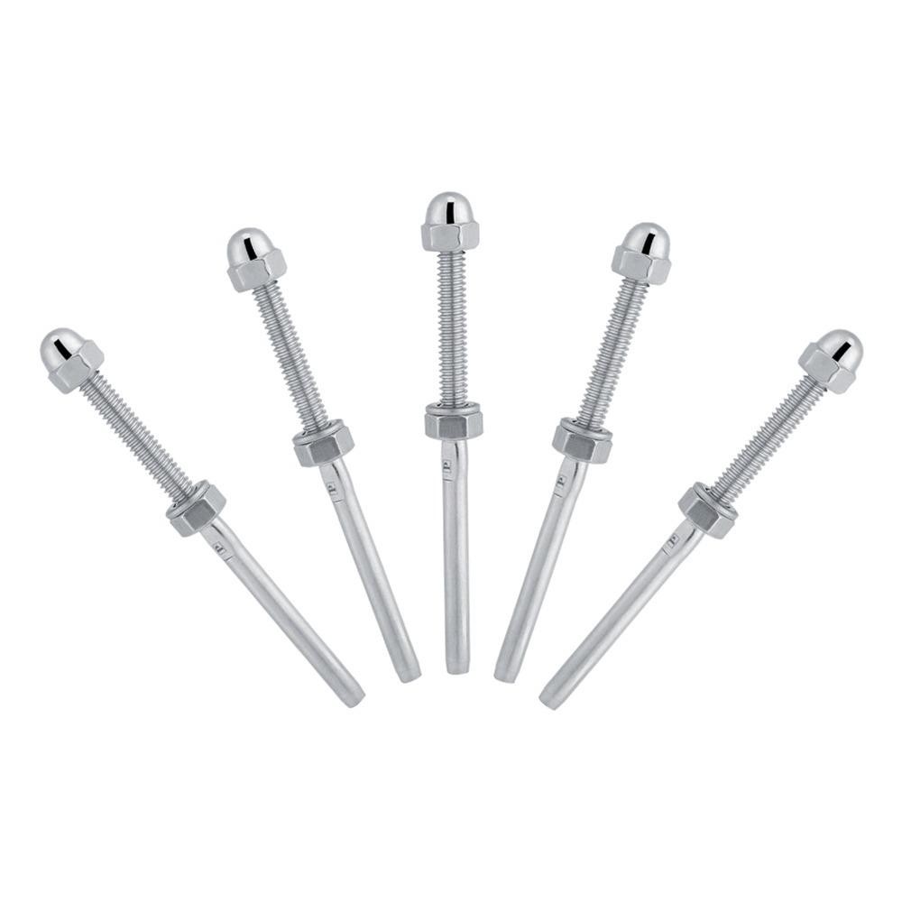 10pcs 1/8" Gauge Threaded Stud Ends Silver Cable Connector Cable Tensioner Staircase Railing