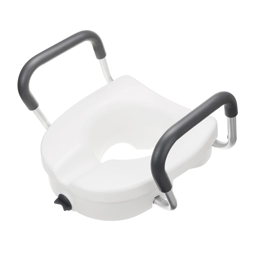 Removable Raised Toilet Seat With Arms Handles Padded Disability Aid Elderly Supports