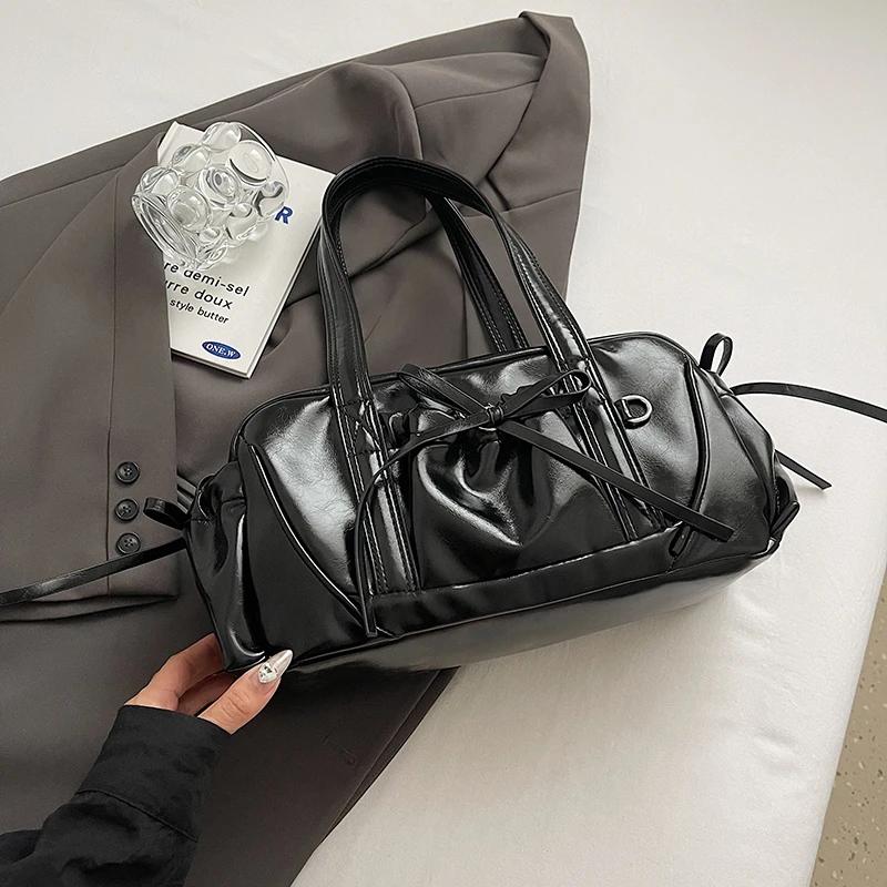 Сумки через плечо из искусственной кожи с бантом в стиле ретро для женщин 2024 года, новый тренд зимы 2020 года, модная сумка-тоут, женские сумки