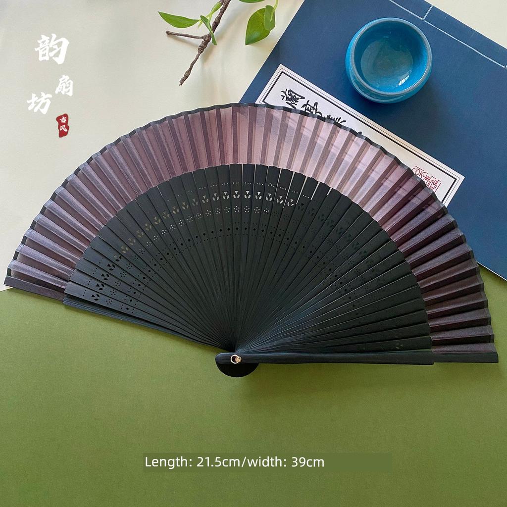 Ancient Style Folding Fan Send Mingyue Dance Fan Hanfu Cheongsam Photo Props Gradient Color Folding Fan New Chinese Style Morning Gowns Fan