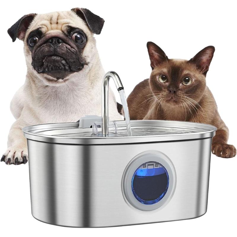 3.2 L Cats Drinking Fountain with with Viewable Window Pet Water Dispenser with Recirculate Filter for Clean Water
