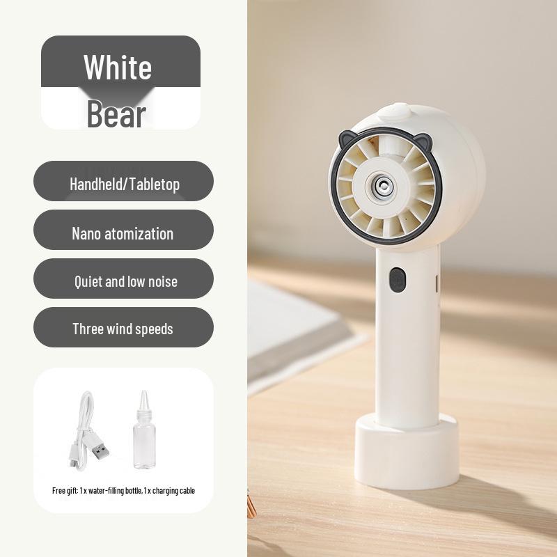 Cartoon Mini Handheld Humidifying Fan with USB Charging