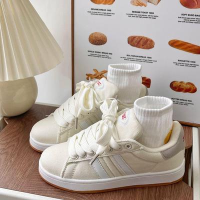 Осенние шикарные белые кроссовки с мыском-ракушкой для девочек – Повседневная обувь для скейтборда