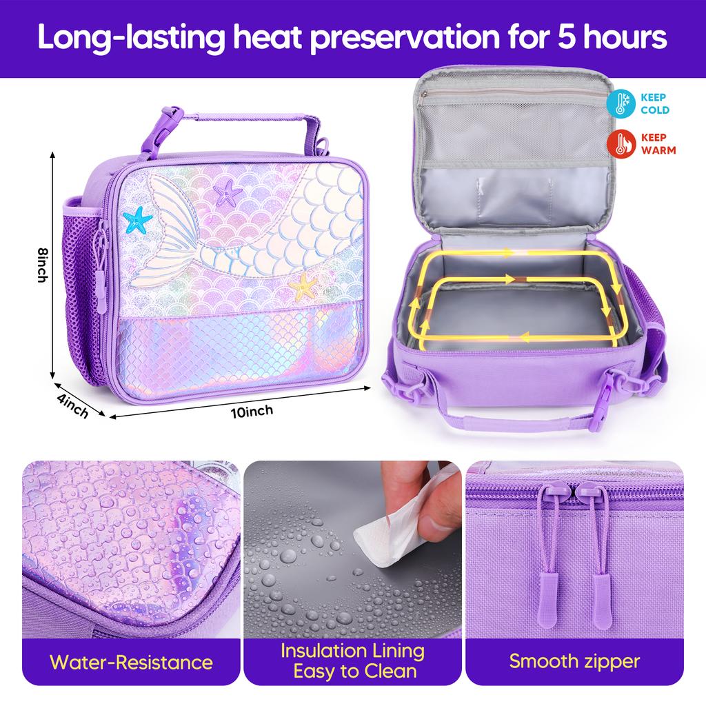 Unicorn Bento Storage Bag Lunch Bag For Girls Women Thermal Bag with Lunch Box For School Office Kids Birthday Gift