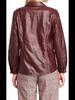 Lambskin Handmade Stylish Casual Party Women Shirt Burgundy Leather Genuine