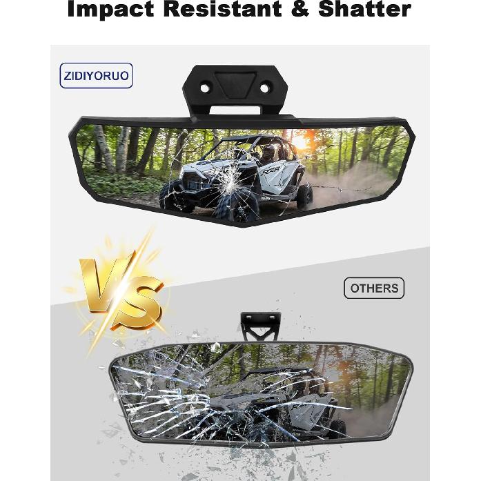 Зеркало заднего вида RZR, Выпуклое центральное зеркало заднего вида UTV, совместимое с Polaris RZR PRO XP / 4, Turbo R /4 2025 2024    , RZR XP 1000 2025 2024,