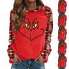 Women's Fashion Casual Long Sleeve Christmas Printed  Neck Sweatshirt Top