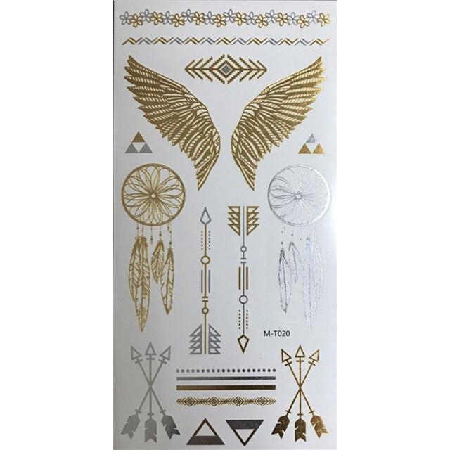 Metallic Gold Butterfly Tattoo Silver Waterproof Temporary Tattoos Stickers On The Body Women Men Boho Resort Style