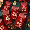 3pcs Traditional New Year Red Envelopes Flocking Lucky Red Pocket  Lunar New Year Gifts