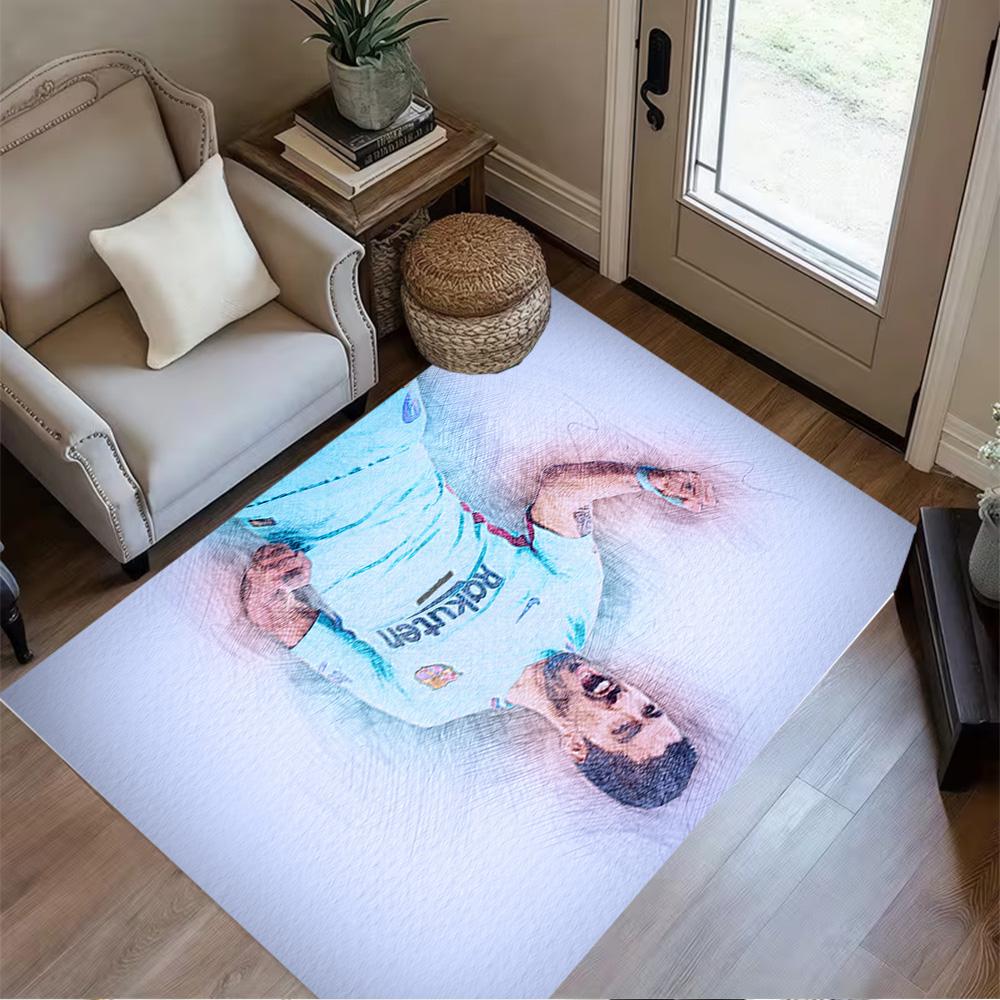 Ecuadorian Football Legend Floor Rug Office Rug Suitable for Bedrooms Living Rooms Playrooms Entryway Anti-slip Rug Anime Office Decor
