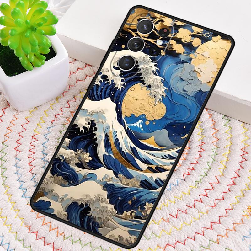 Японский паб Волна Аниме Арт Силиконовый чехол для телефона для Samsung Galaxy note 10 pro S26 S25 S24 S23 S22 S21 Plus S25Ultra Capa Чехол