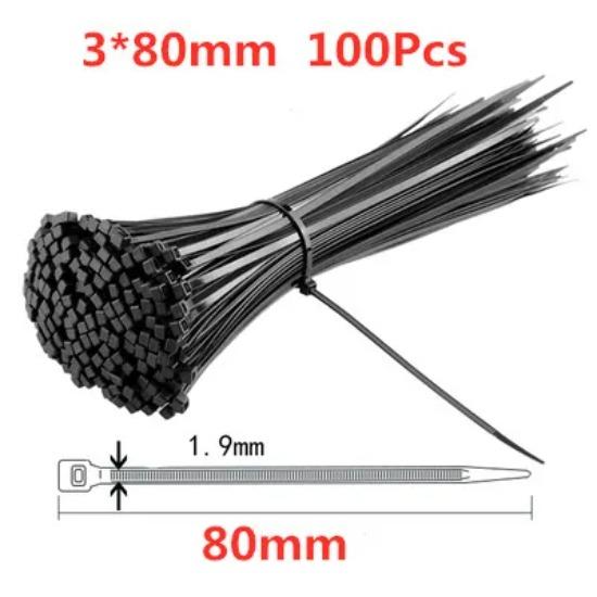 100 шт. Самоблокирующиеся пластиковые нейлоновые стяжки Черные 5X300 Кабельные стяжки Крепежное кольцо 3X200 Кабельные стяжки Хомуты-молнии Ремешок Набор нейлоновых кабельных стяжек