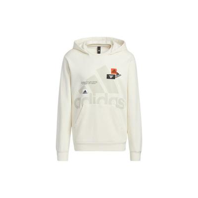 adidas Толстовка с капюшоном и принтом логотипа с длинными рукавами для мужчин, цвет розовый белый HN8981