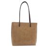 [Lotte Raka] Tote Bag With Zipper Luxury  Handbag Handbag Lightweight PU Leather Ladies Men's (Khaki)