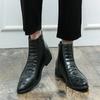 Foreign Trade Special 48 Large Size High Top Leather Shoes Men's Crocodile Pattern S-образным вырезом Side Molting Chelsea Boots British Casual Martin Boots
