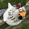 Innovative And Creative Chicken Garden Statue For The Fence Rooster Wall Art For Farm Yard Lawn Decoration