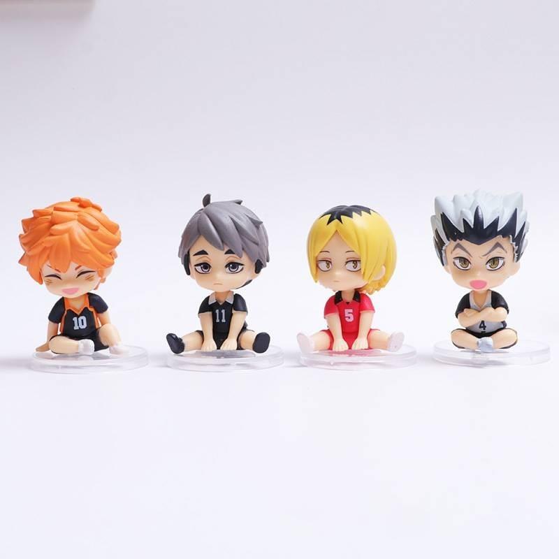 High Quality 8pcs Sitting Volleyball Boys Miniature Figures Hinata Shoyo Kageyama Tobio