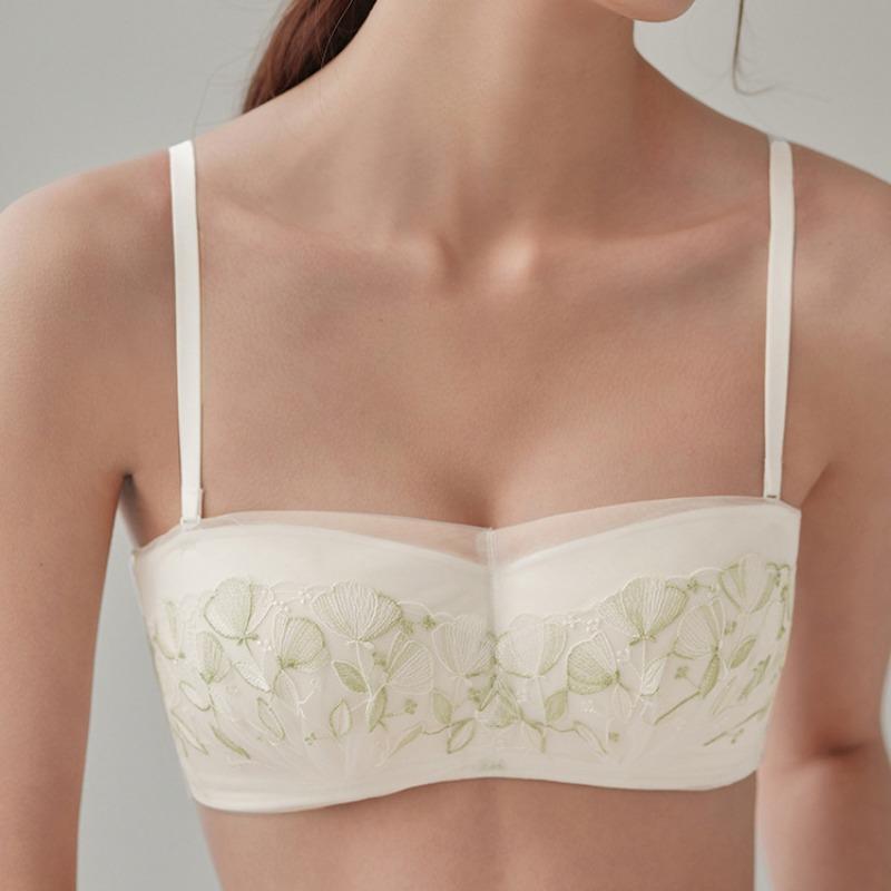 Французское нижнее белье, сетчатый бюстгальтер со съемными бретелями и вышивкой из сладкого кружева