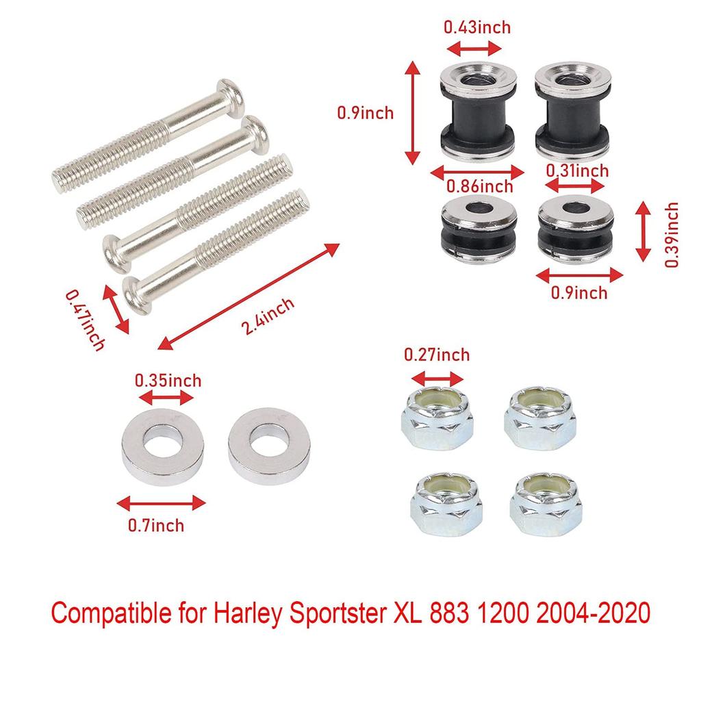 TCMI Quick Release Removable Mounting Sissy Bar Backrest Docking Hardware Kit Harley Sportster XL 883 1200 2004-2020, Chrome