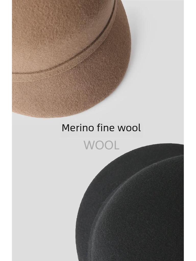 2022 New Women's Autumn/Winter Black Wool Beret - Trendy Korean Duckbill Cap, Face-Revealing, All-Match Style