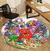 Game Rainbow Friends Pattern Round Rug, Indoor/Outdoor Mat, for Picnic, Gameroom, Bedroom, Office, Living Room, Home Decor Carpet, Birthday Gift