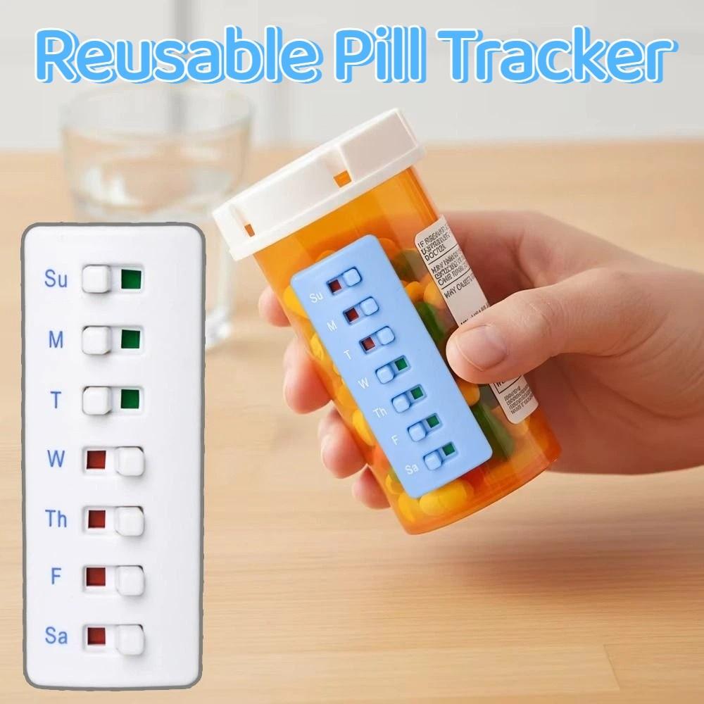 Anti-Slide Design Reusable Pill Tracker Medicine Tracker Pill//Vitamin/Pet Med