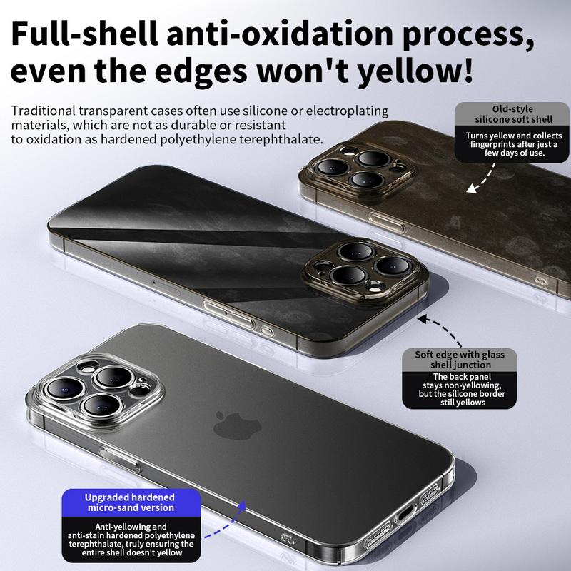 Transparent Frosted Slim Phone Case For iPhone 16 Pro Max 15 Pro 14 13 Lens Protection Hard PC Shockproof Matte Back Cover