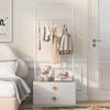 Coat rack 70 × 55 × 168, with 2 drawers, star-shaped handles and large clothes hooks, white